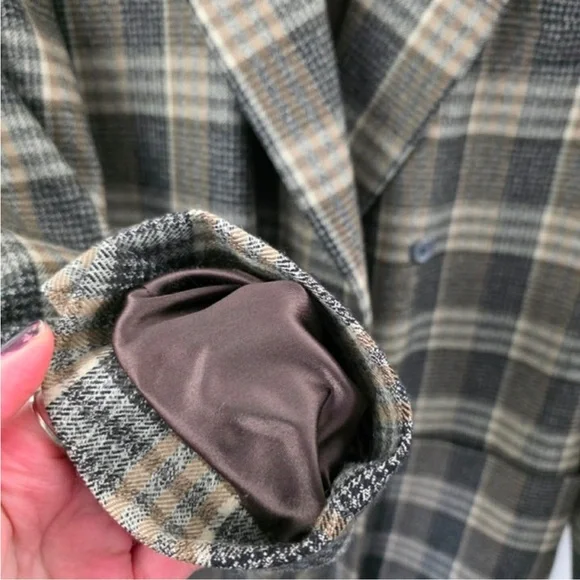 Vintage KENZO Paris Oversized Blazer 100% wool plaid size 40 women's blazer - Picture 5 of 8